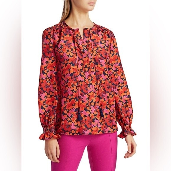 Derek Lam 10 Crosby Aria Floral Blouse Size 8 - Picture 1 of 12